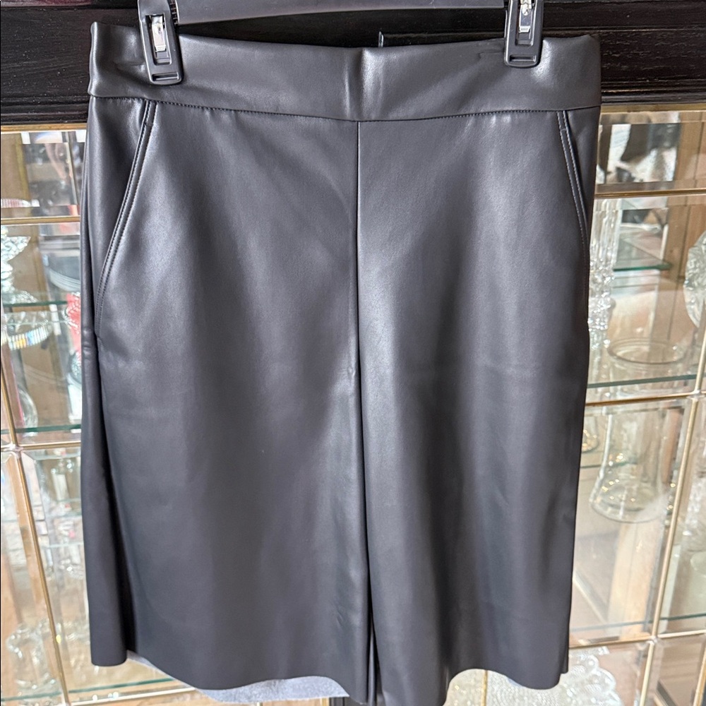 Banana Republic Black Leather Gaucho Pants
